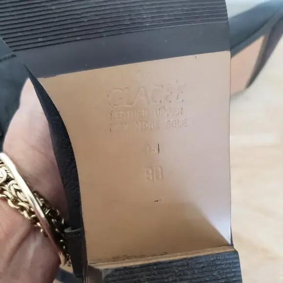 Vintage Glace'e Genuine Leather Western Boots Low Shaft Cowboy Boot Size 8 - Picture 9 of 11